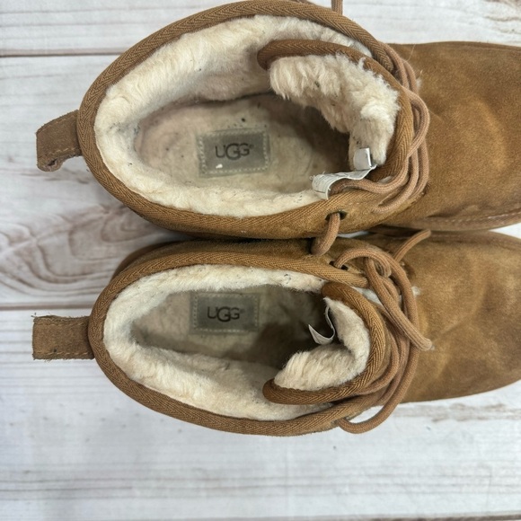 UGG Men’s Neumel Brown Suede Upcycled Shearling Wool Lined Chukka Boot Size 10 - Picture 6 of 13